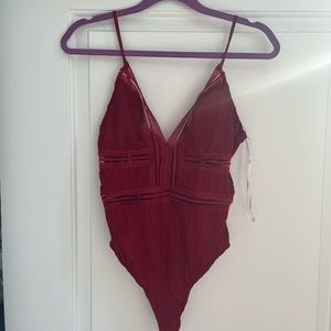 Red lace bodysuit